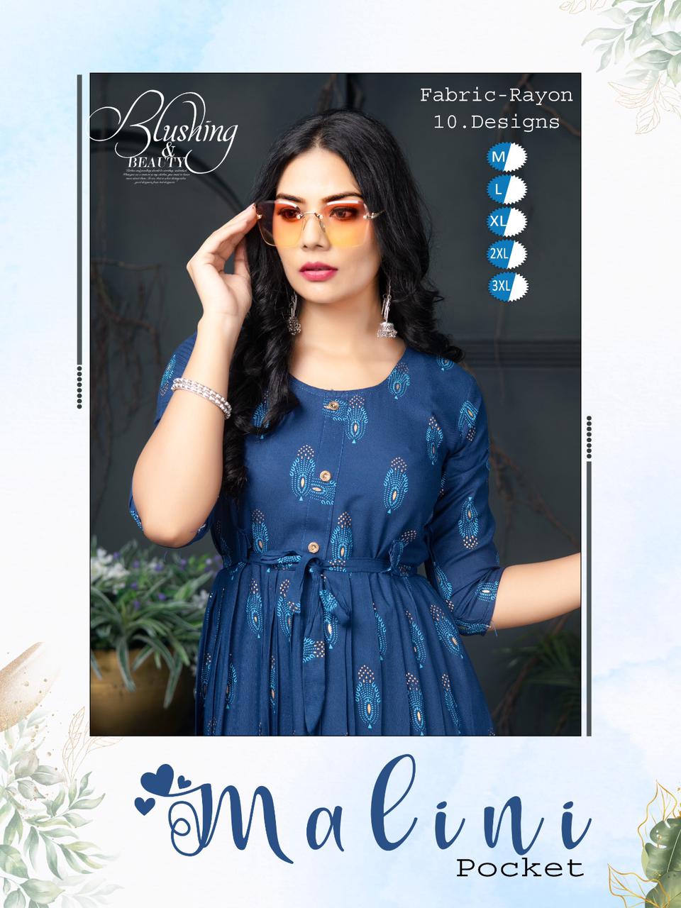 Golden Malini Printed Anarkali Kurtis Catalog
